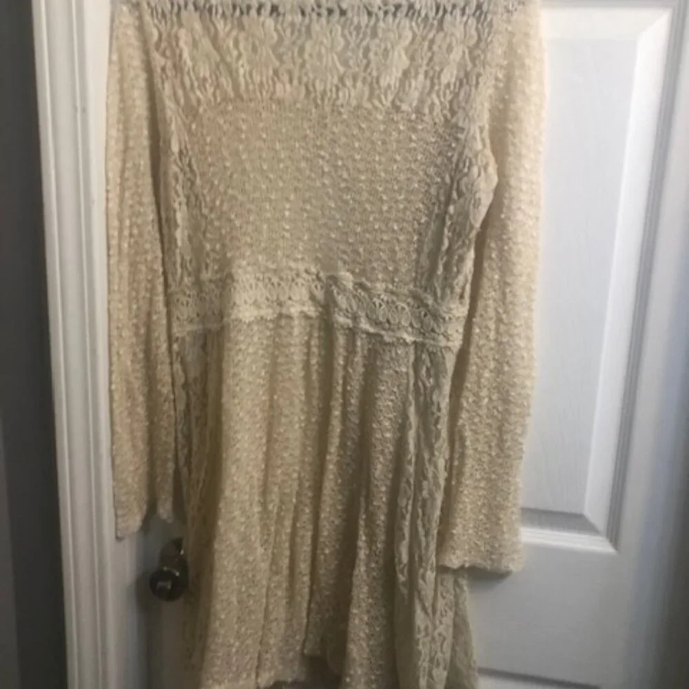 Cream Lace Long Cardigan - Picture 2 of 4